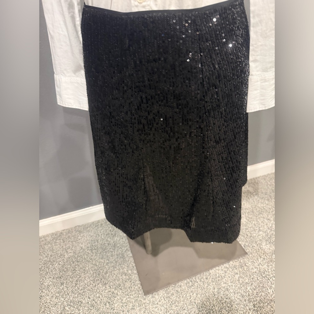 LOFT Black Sequin Skirt